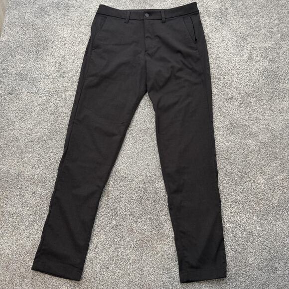 Lululemon Pants Mens 33x31 Black Slim Fit Stretch Commuter Golf Dress Travel - Picture 1 of 10
